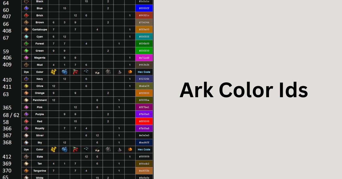 Ark Color Ids