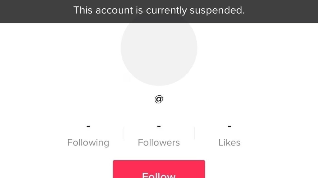 Suspension by TikTok